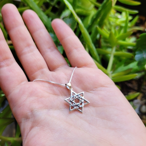 New Solid 925 Sterling Silver Star of David Necklace - Picture 8 of 11